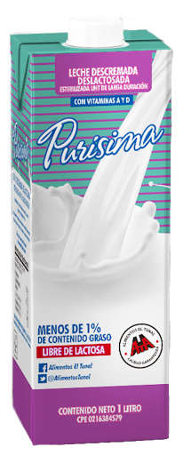 LECHE DESCREMADA DESLACTOSADA PURISIMA - 1LT