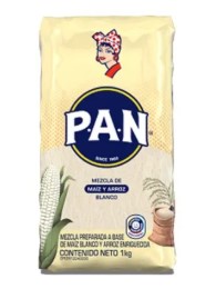 HARINA PAN DE MAIZ BLANCO Y ARROZ - 1KG
