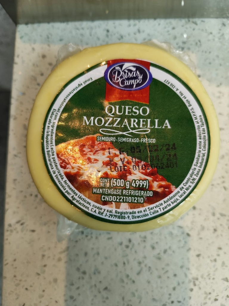 QUESO MOZZARELLA BRISAS DEL CAMPO - 500GR