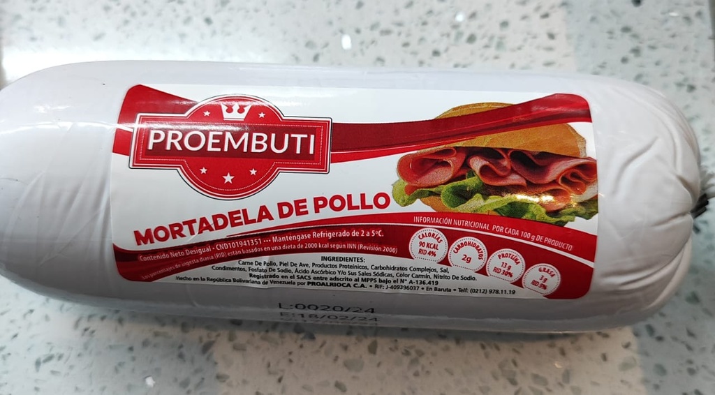 MORTADELA DE POLLO PROEMBUTI - 600GR